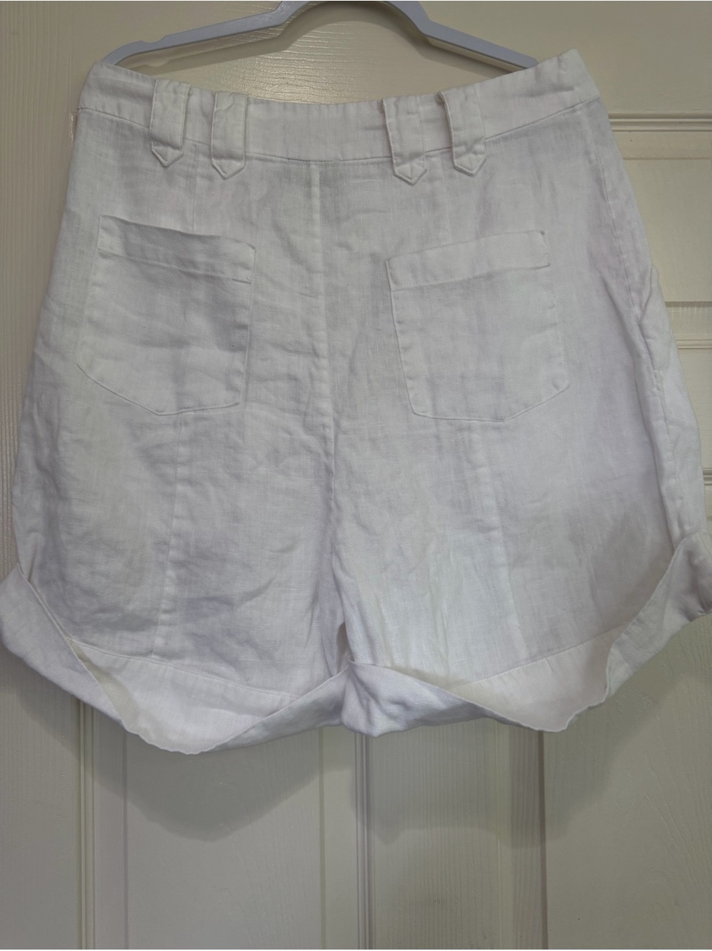 Farm Rio White Linen Pleated Shorts - Picture 3 of 7